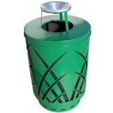 WITT Sawgrass Collection Outdoor Waste Receptacle with Ash Top -40 Gallon, Green